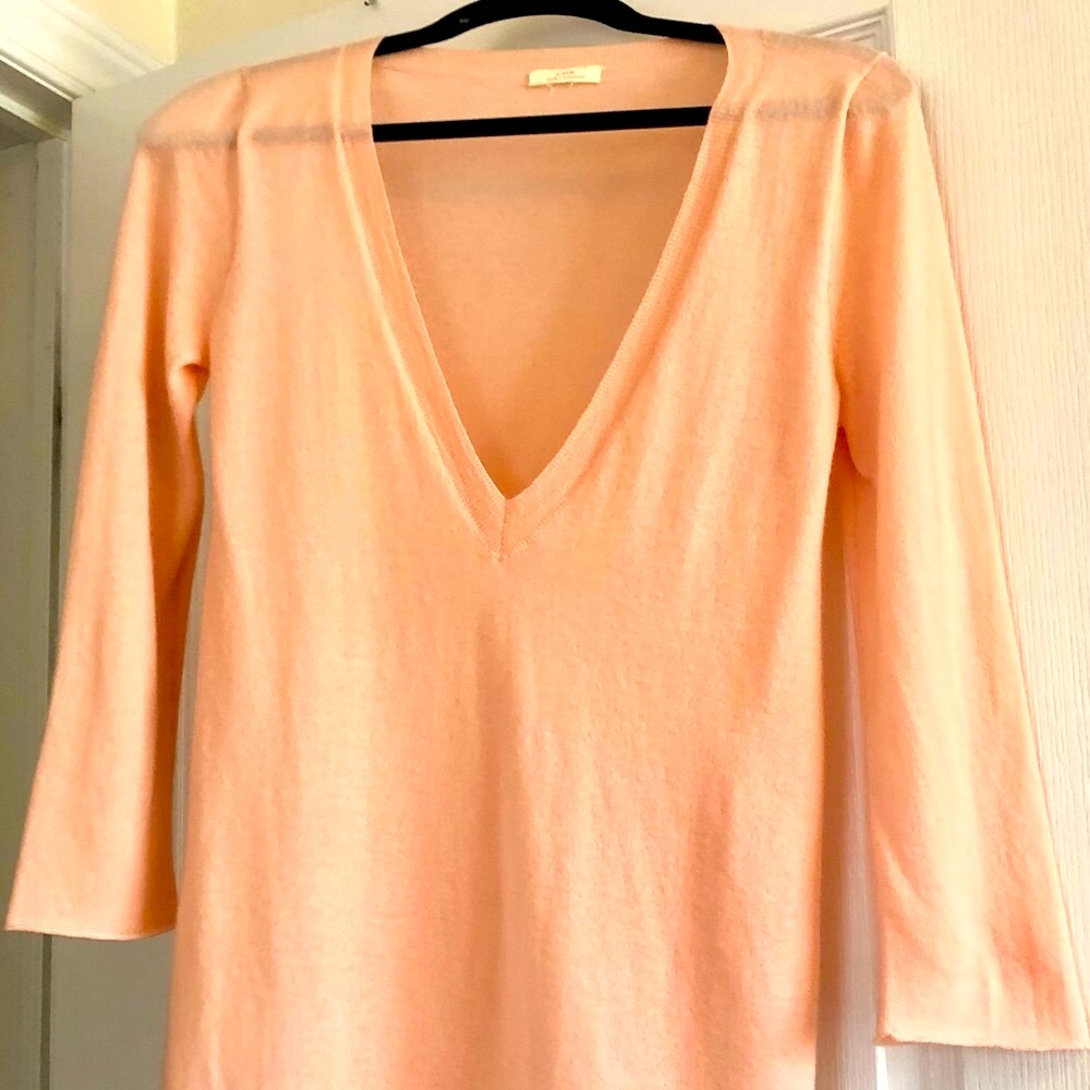 100% cashmere J Crew,  V-neck three-quarter sleeve